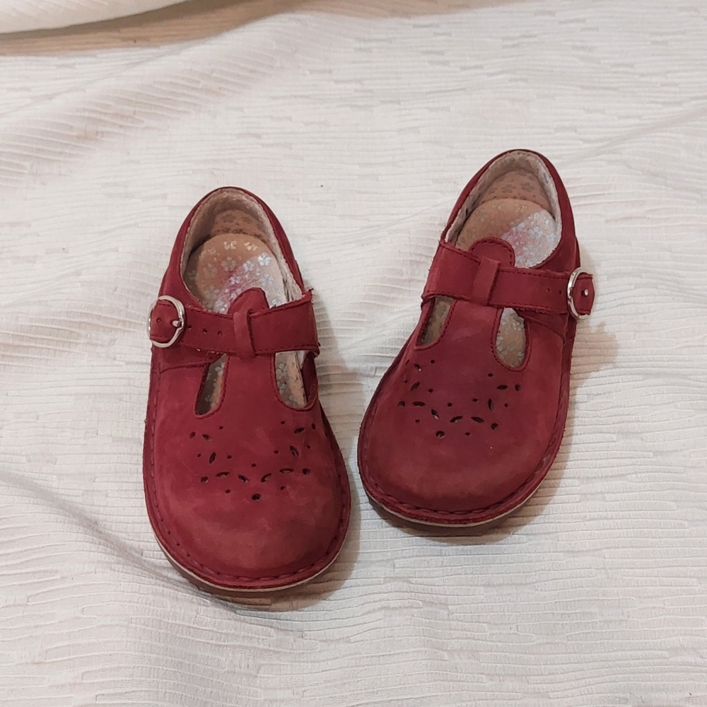 Stride Rite Girls' Burgundy T-Strap Mary Jane Shoes